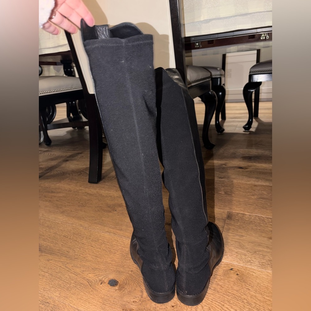 Stuart Weitzman - Black Knee-High Leather Boots - Picture 6 of 16